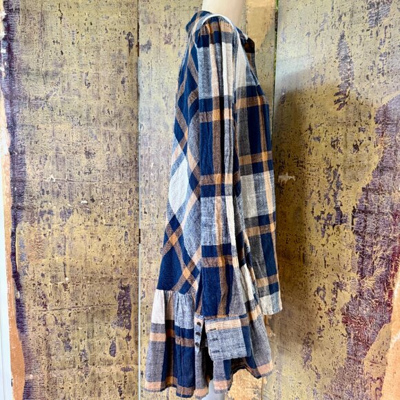 Free People Size XS Peppy In Plaid Ruffle Button Plaid Shirt - Picture 4 of 5